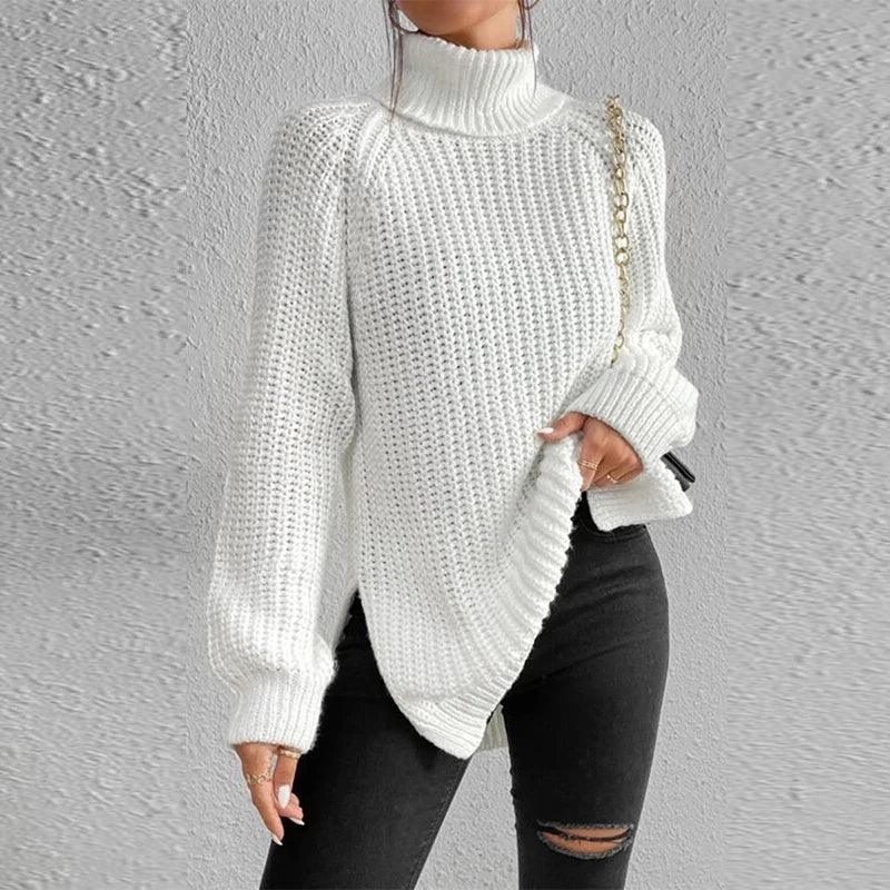 Pull Femme Col Roulé en Laine