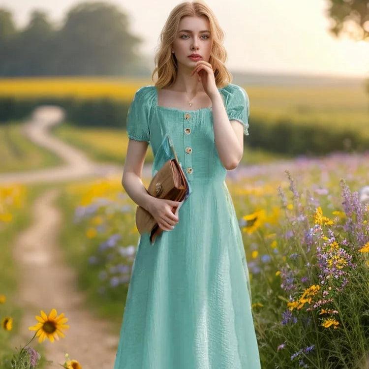 Robe Midi à Taille Haute